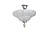 Vintage hanglamp,  glazen schaal dichtbij plafond