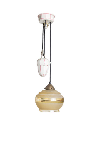 Hanglamp, Lampenkap aan Trekpendel, Jaren 30
