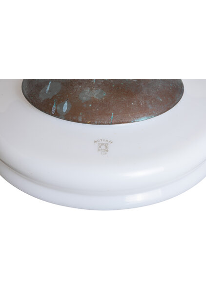 Industrieel Hanglampje, Wit Glas aan Ketting