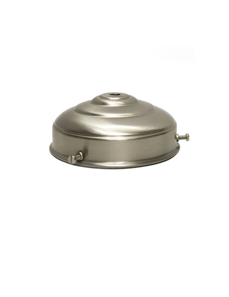 Lamp Glass Holder, matt nickel, flat sphere, 11 cm / 4.3 inch diameter