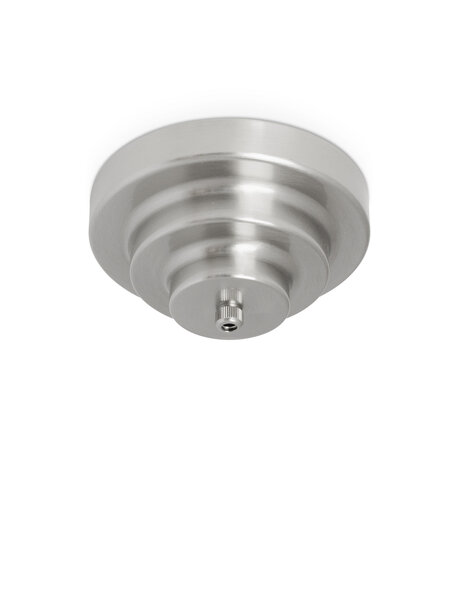 Matt nickel ceiling rose, stepped, complete