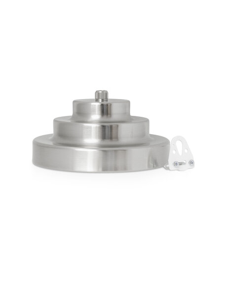 Matt nickel ceiling rose, stepped, complete