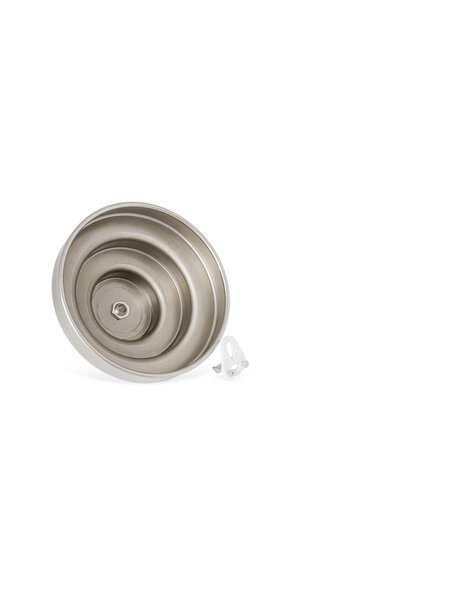 Matt nickel ceiling rose, stepped, complete