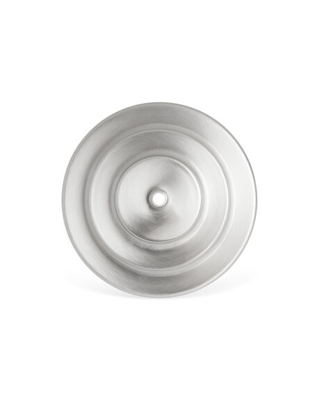 Matt nickel ceiling rose, stepped, complete