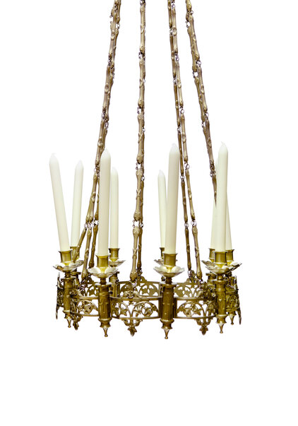 Copper Pendant Lamp, Candle Chandelier