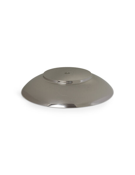 Cover plate round for glass lampshade, shiny nickel