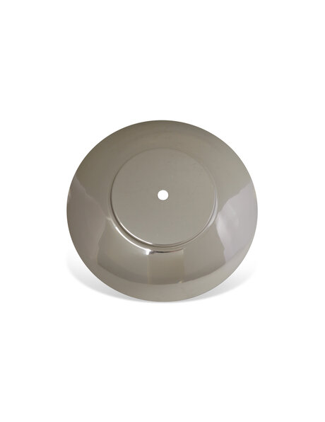Cover plate round for glass lampshade, shiny nickel