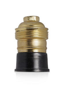 Vintage E27 Socket, Brass and Black Plastic