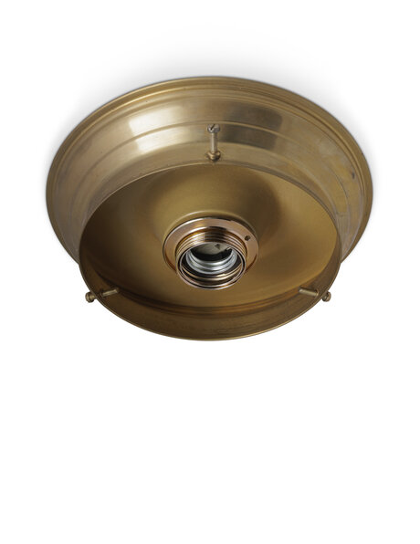 Ceiling lamp ring, gold brass, lamp glasses with raised edge, max diameter of 15  cm