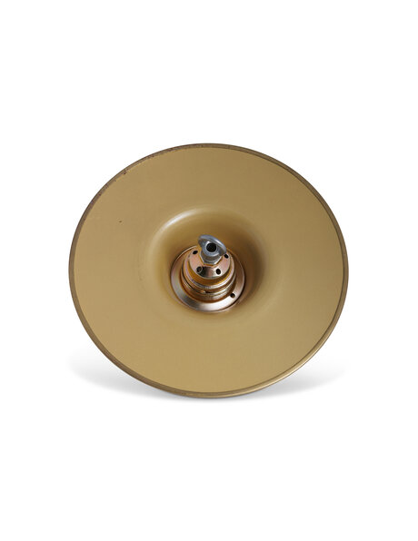 Plafonniere ring, goud koper, lampglazen met opstaande rand,  max. diameter van 15 cm