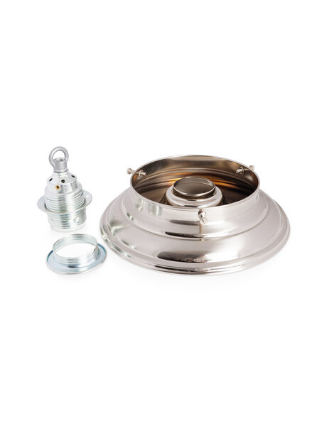 Ceiling fixture ring, zilverkleurig, maximum glass rim diam. 12.4