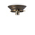 Plafonniere ring, gebruineerd, lampglazen met opstaande rand,  max. diameter van 10 cm