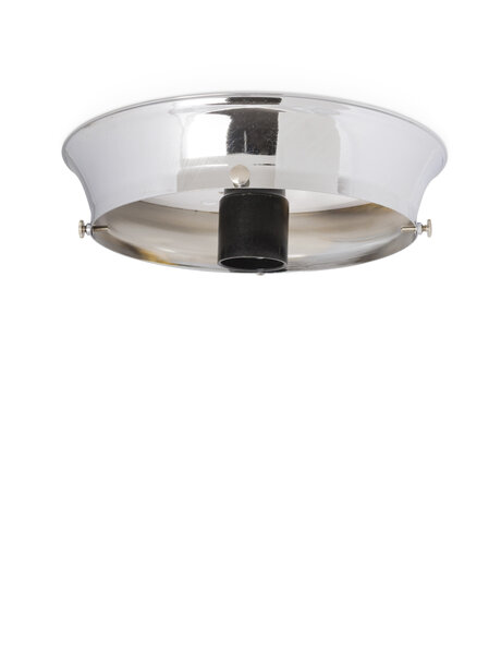 Plafond ring, glans nikkel, voor lampglazen met opstaande rand