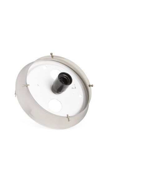 Plafond ring, glans nikkel, voor lampglazen met opstaande rand