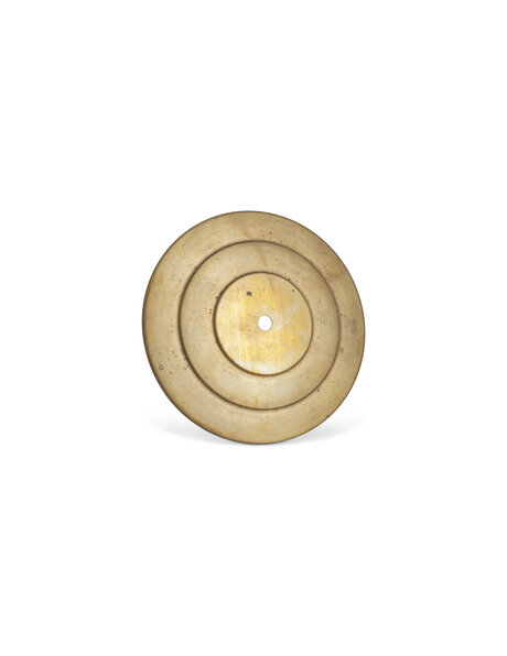 Cover plate, round shape, matt gold brass