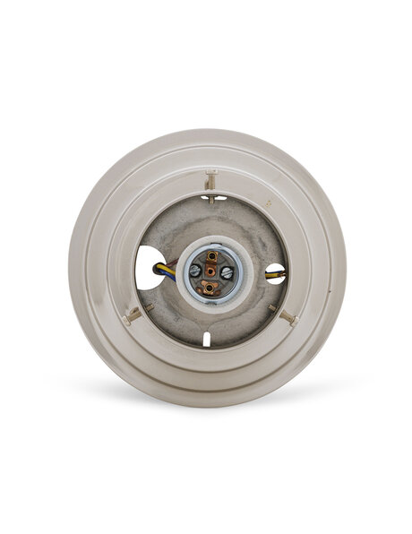 Ceiling Lamp Ring, Polished Nickel, Lamp Glass with Raised Edge with a Diameter of 10 cm