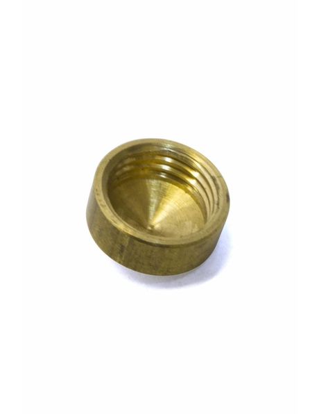 Cover plate, flat cylinder, brass, internal thread: M10 x 1