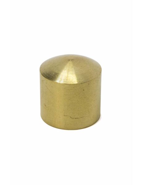 Brass cover plate, 1.2 cm / 0.5 inch high, internal M10x1 thread