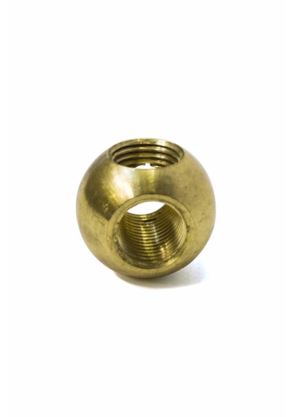 Pipe Connector, 3 Holes, Brass, Diameter Hole 1.0 cm