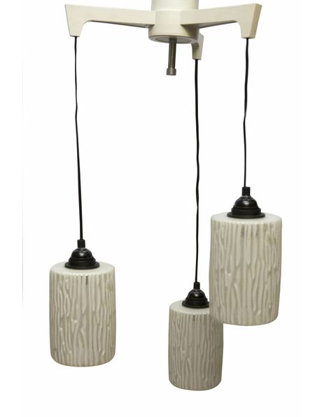 Retro hanging lamp, 1950s, cascade with three glass shades
