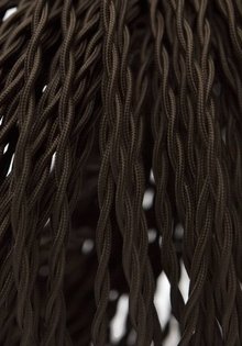 Lamp Wire, Textile Covered, Beautifully Braided, 2-Core, Brown