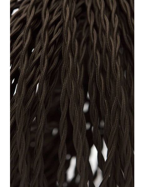 Lamp Electricity Cord, 2 Core, Braided, Brown Textile