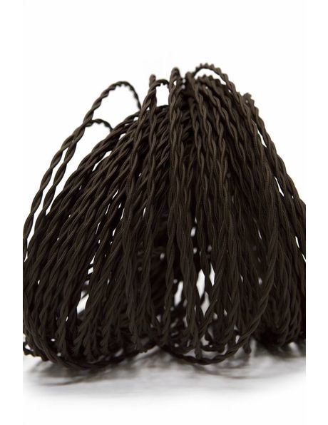 Lamp Electricity Cord, 2 Core, Braided, Brown Textile