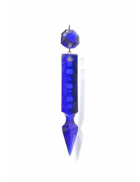 Crystal glass, blue chandelier bead: arrow