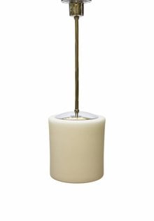 Pendel Hanging Lamp, Chrome with White Glass Shade