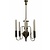 Chandelier from the 70s, chrome with white glass, sleek design