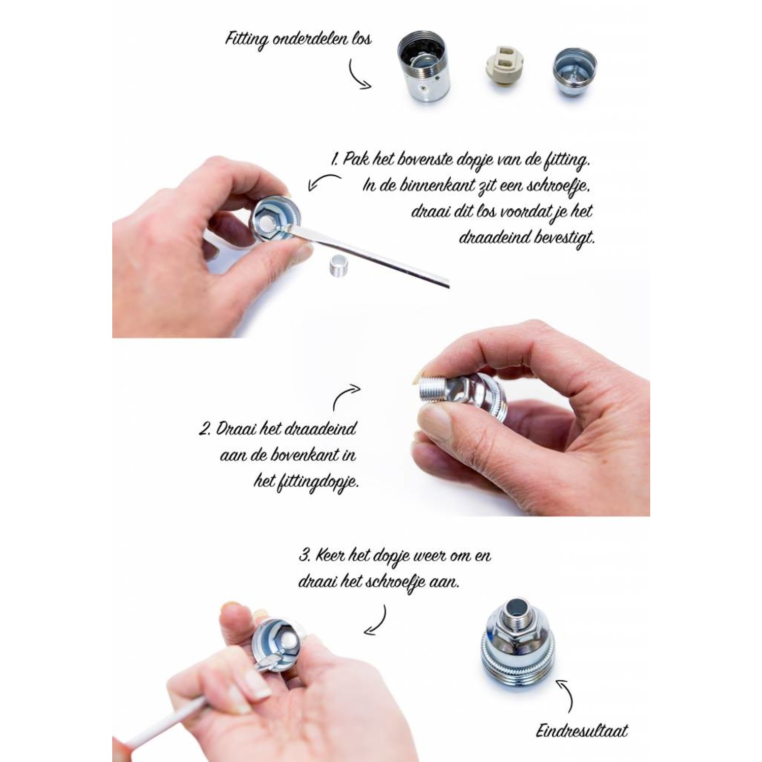 Make your hanging lamp, chrome colour DIY set for lampshade Lamplord