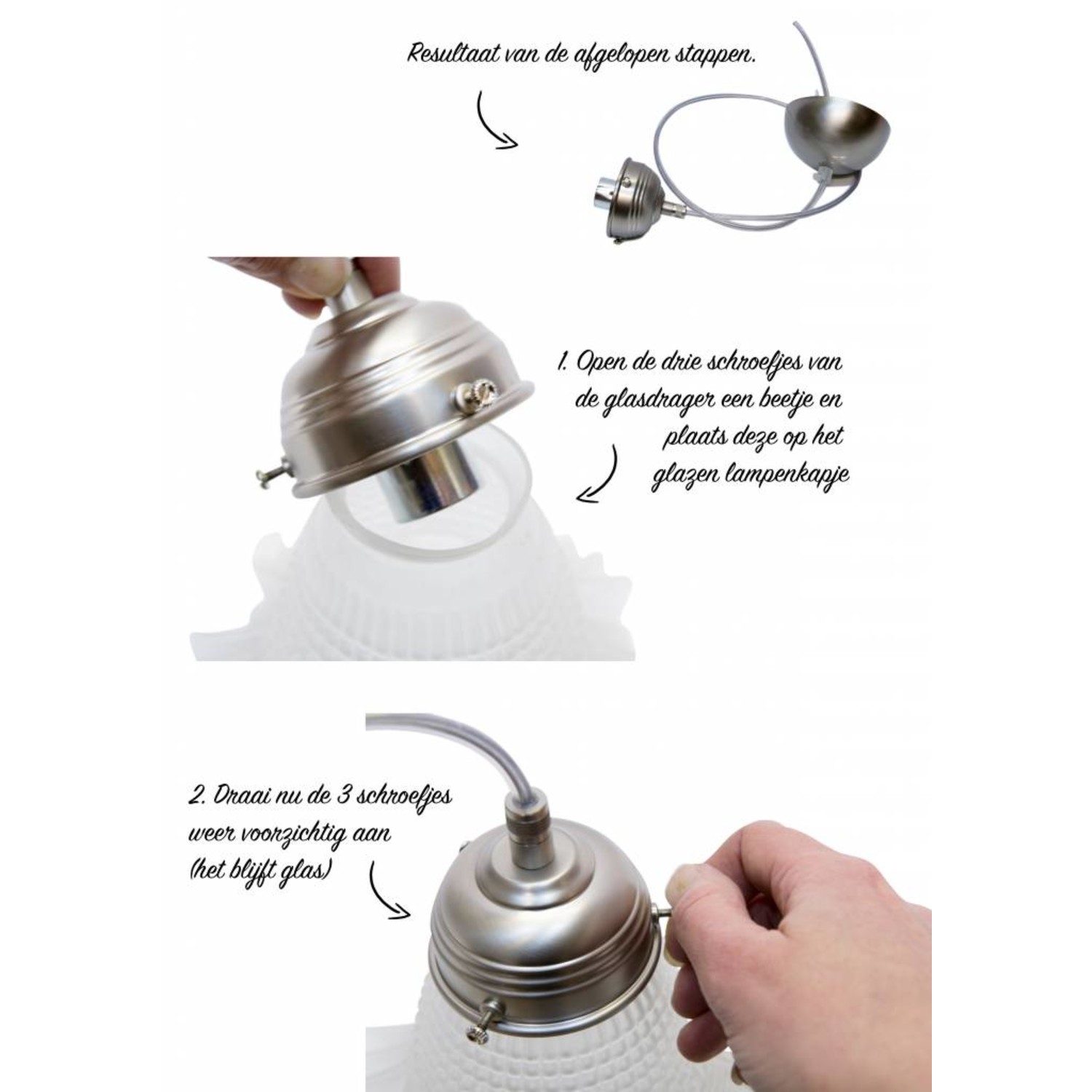 Make your hanging lamp, chrome colour DIY set for lampshade Lamplord