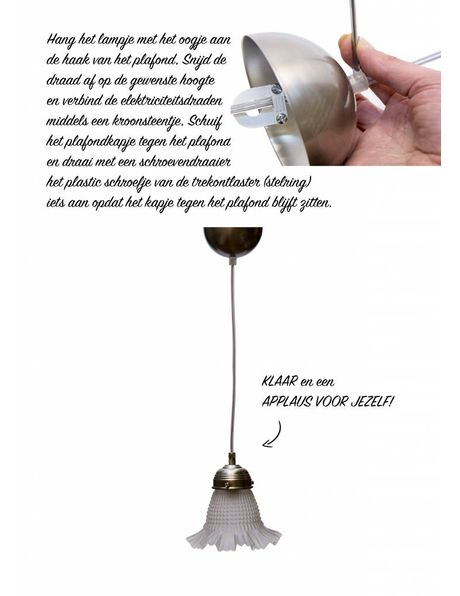 DIY lamp, complete set in chroom voor het zelf maken van hanglampje