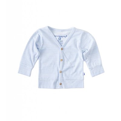 Little Label Vest met knoopjes – lichtblauw gestreept