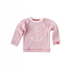 Little Label Sweater met print – roze gemêleerd