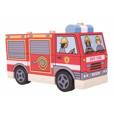 Bigjigs Toys Houten Speelgoed Brandweerwagen 2-in-1