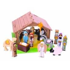 Bigjigs Toys Houten Kerststal Speelset