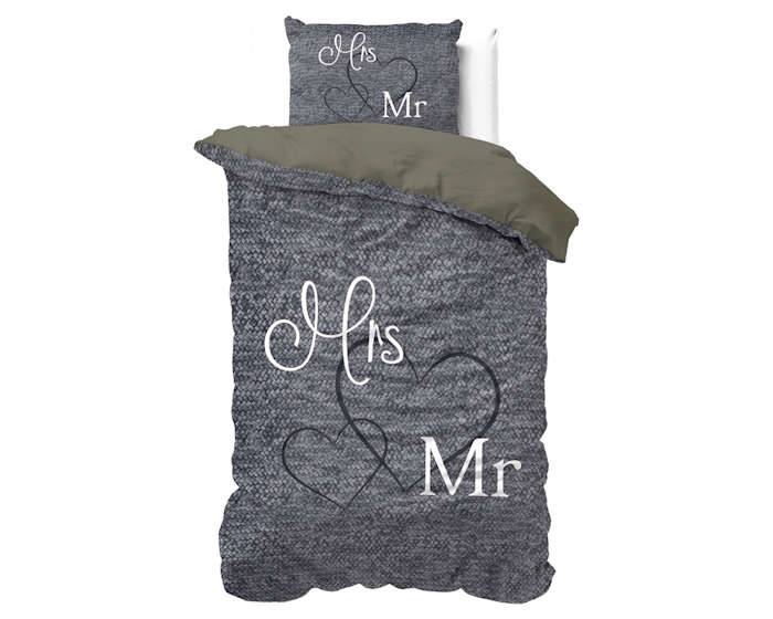 Sleeptime Mr And Mrs 3 Grijs Dekbedovertrek sleeptime kopen in de aanbieding
