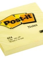 Post-it memo notes 76x76mm 654 geel - 12 stuks