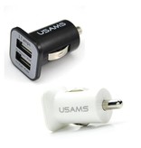 USAMS USAMS Dual Car Charger / Carcharger Schwarz / Weiß