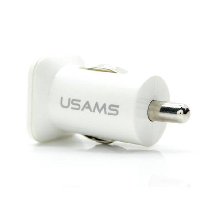USAMS USAMS Dual Autolader/Carcharger Zwart/Wit