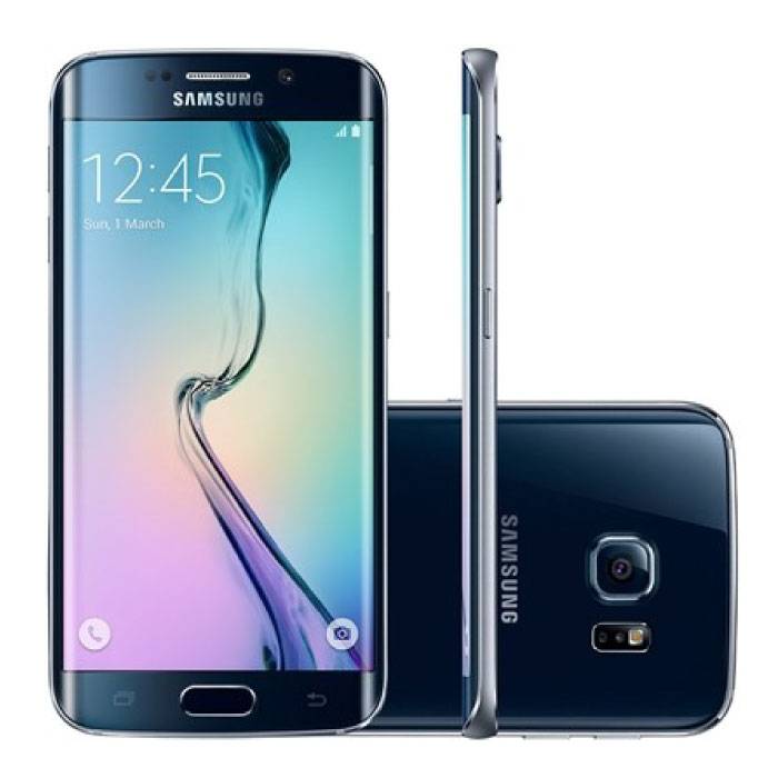 Samsung Galaxy S6 Edge Odblokowany smartfon bez karty SIM - 32 GB - Miętowy - Czarny - 3 lata gwarancji