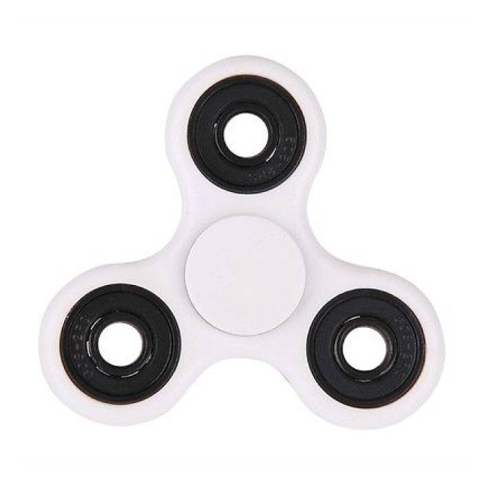 Giocattolo anti-cambio standard Tri Fidget Hand Spinner bianco