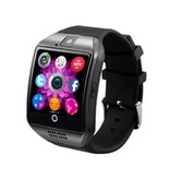 Stuff Certified® Montre intelligente Q18 originale incurvée HD Smartphone Fitness Sport activité Tracker montre OLED iOS Android iPhone Samsung Huawei noir