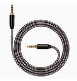 Stuff Certified® Cable de audio auxiliar de nailon trenzado, 1 metro, extrafuerte, jack de 3,5 mm, color negro