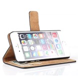 Stuff Certified® iPhone 6 6S - Brieftasche Flip Case Cover Cas Case Brieftasche Schwarz
