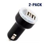 Stuff Certified® 2-Pack High Speed Double Car Charger / Dual Carcharger Black