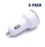 Stuff Certified® 3-Pack iPhone / iPad / iPod AAA + Car charger USB - White - Fast charging