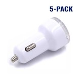 Stuff Certified® 5-Pack High Speed Double Car Charger / Dual Carcharger White