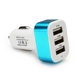 Stuff Certified® Paquet de 10 chargeurs / chargeur de voiture haute vitesse 3 ports bleu